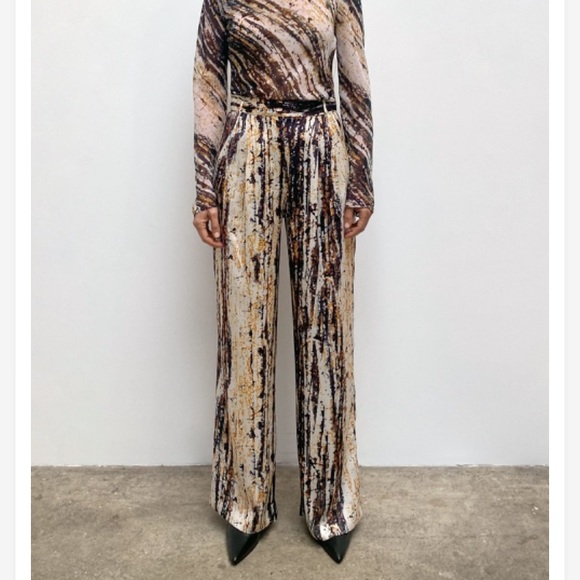 Zara | Abstract Wide Leg Pants - Picture 1 of 9